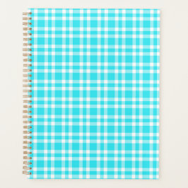 Agenda Padrão Xadrez Azul Branco