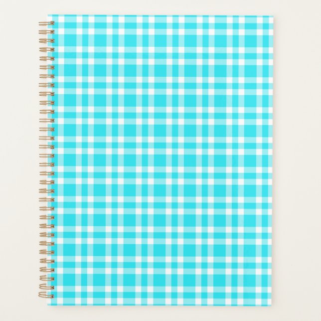 Agenda Padrão Xadrez Azul Branco (Frente)