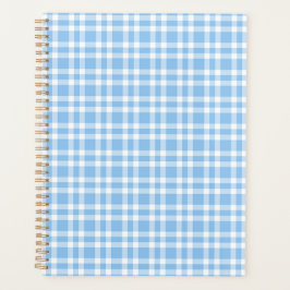 Agenda Padrão Xadrez Azul Branco