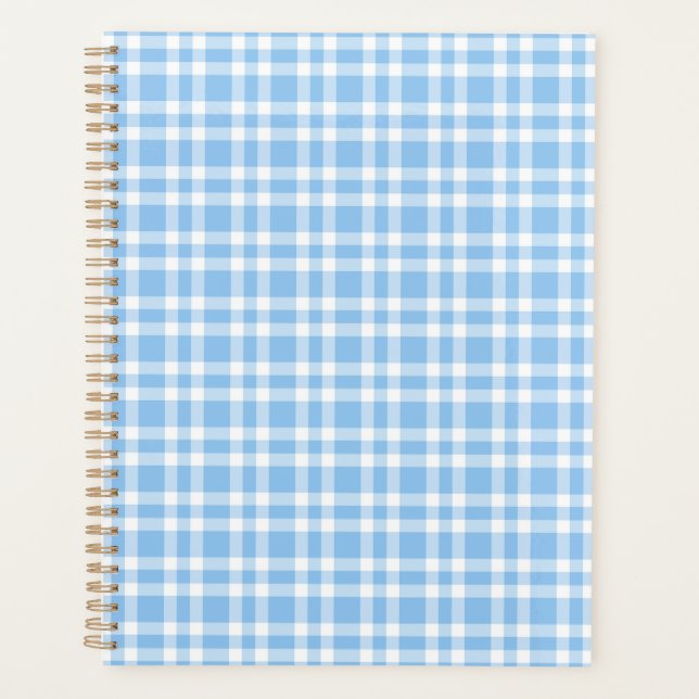 Agenda Padrão Xadrez Azul Branco (Frente)