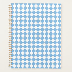 Agenda Padrão Xadrez Azul e Branco