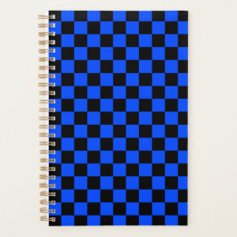 Agenda Padrão xadrez azul e preto