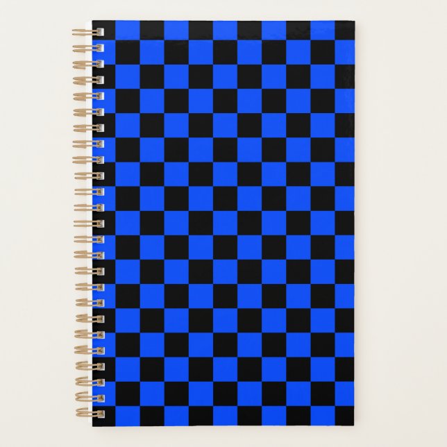 Agenda Padrão xadrez azul e preto (Frente)