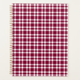 Agenda Padrão Xadrez Branco Burgundy
