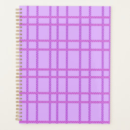 Agenda Padrão xadrez de flores rosa e roxo