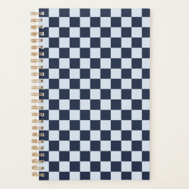 Agenda Padrão xadrez em enxágue de jeans