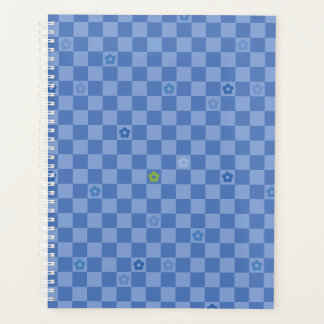 Agenda Padrão Xadrez Floral Nº 01 - Azul Claro