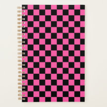 Padrão xadrez preto e rosa