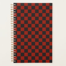 Padrão xadrez preto e vermelho profundo