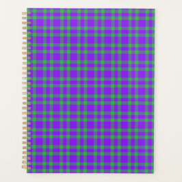 Agenda Padrão Xadrez Verde Roxo