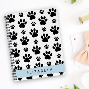 Agenda Padrões de pata, patas de cão, preto e branco, seu
