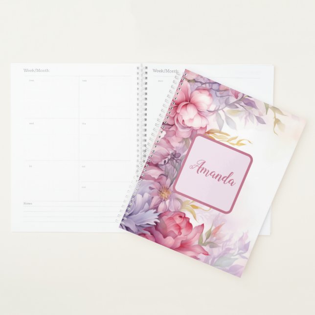 Agenda Padrões florais femininos suaves flores minúsculas (Exibição)