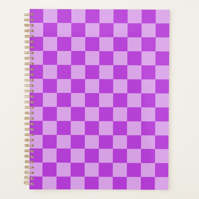 Agenda Padrões Geométricos em Roxo e Roxo Claro (Frente)