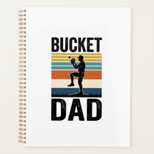 Agenda Pai Balde Desenho Vetorial Retro Beisebol_1