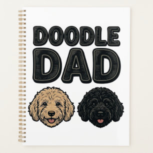 Agenda Pai Doodle Vintage Pai de Cachorro Camisa Design_1