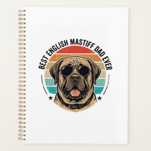 Agenda Pai Mastiff Inglês Desenho Vintage Pôr do Sol Cão
