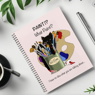 Agenda Paint Brushes Pallet Black Kitten Artist