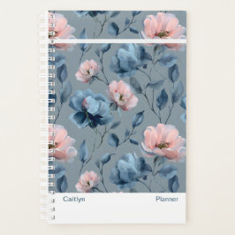 Agenda Painterly Blue and Pink Floral Small