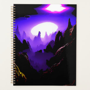 Agenda Paisagem Alien com Céu Roxo