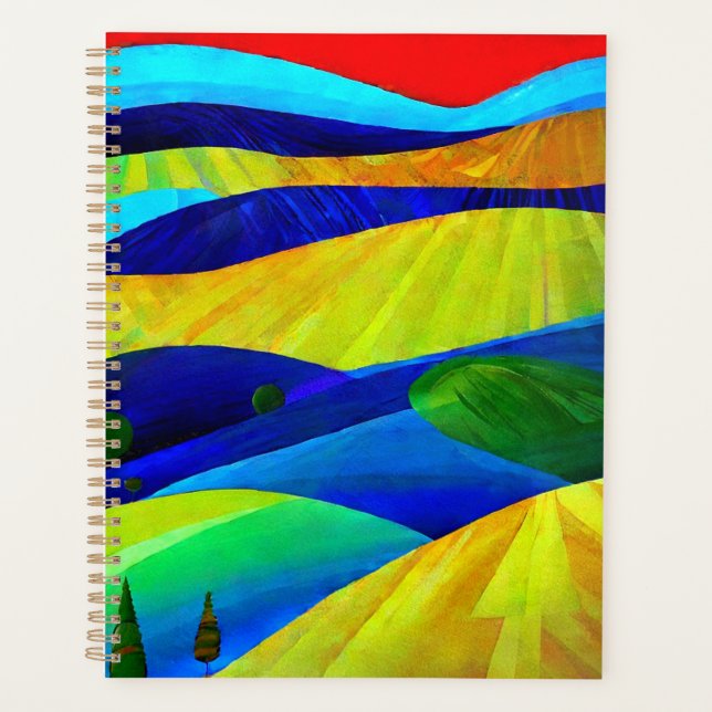 Agenda Paisagem de Colinas da Fantasia Arco-íris (Frente)