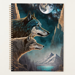 Agenda Paisagem de Fantasia de Lobos Cheios de Lua
