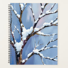 Agenda Paisagem de Inverno Galhos de Árvore Nevados Pinta