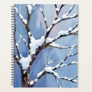 Agenda Paisagem de Inverno Galhos de Árvore Nevados Pinta