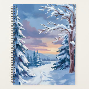 Agenda Paisagem de Inverno Pintura da Natureza com Neve