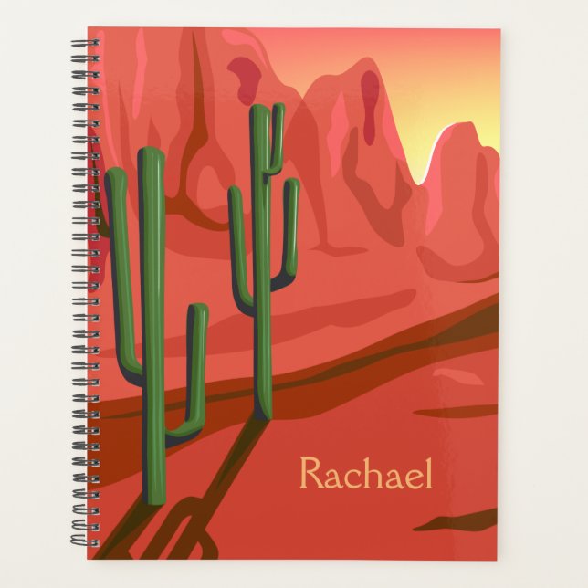 Agenda Paisagem do Sol do Deserto Personalizada (Frente)