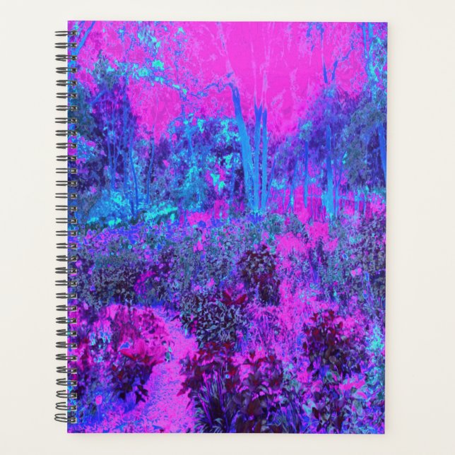 Agenda Paisagem Impressionista Azul e Rosa-Quente (Frente)