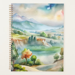 Agenda Paisagem Montanhosa Aquarela