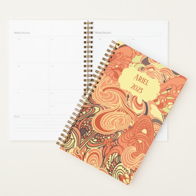 Agenda Paisley, Colorida Elegante Personalizada (Exibição)
