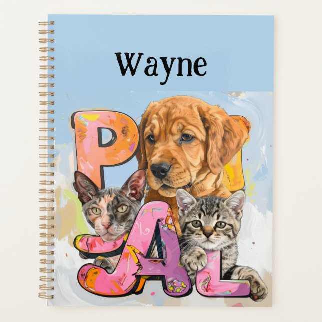 Agenda Pal Dog and Cats Plus Personalize Name  (Frente)