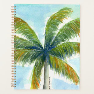 Agenda Palmeira tropical de praia num dia ensolarado