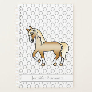 Agenda Palomino Cartoon Trotando Cavalo e Texto Personali