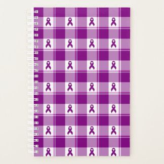 Agenda Pancreatic Cancer Awareness Plaid Planner, Purple