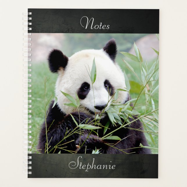 Agenda Panda gigante fotográfica do notebook, animais 02. (Frente)