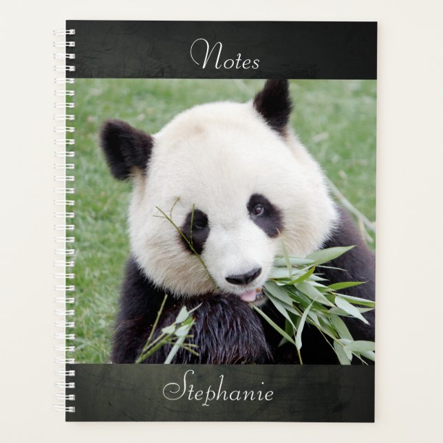 Agenda Panda gigante fotográfica do notebook, animais 03. (Frente)