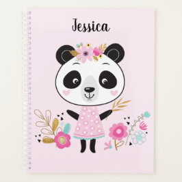 Agenda Panda rosa-branca