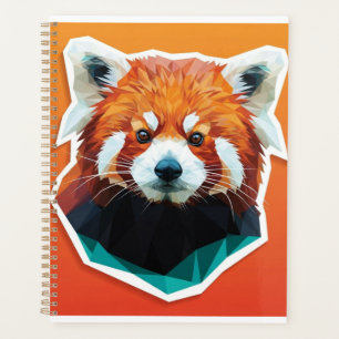 Agenda Panda Vermelha Geométrica