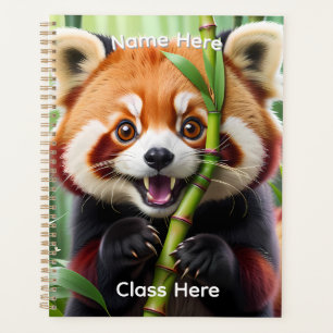 Agenda Panda Vermelho Fofo Personalizado estilo Kawaii 