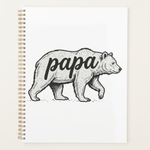 Agenda Papa Urso Desenho Vetorial de Gravura Vintage_1