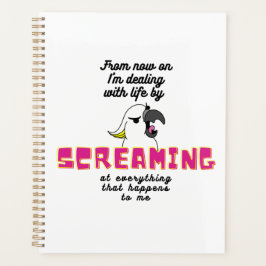 Agenda Papagaio Branco Zangado Com Texto Engraçado