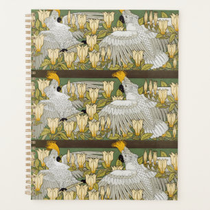 Agenda Papagaio Cacatua Verde Salvia Vintage Arte Magnóli