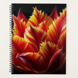 Agenda Papagaio Tulip Floral Vermelho e Amarelo