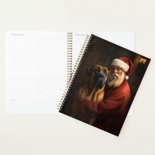 Agenda Papai Noel do Ridgeback da Rodésia Natal Festivo
