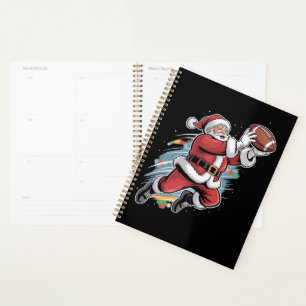 Agenda Papai Noel Jogando Futebol Americano Natal