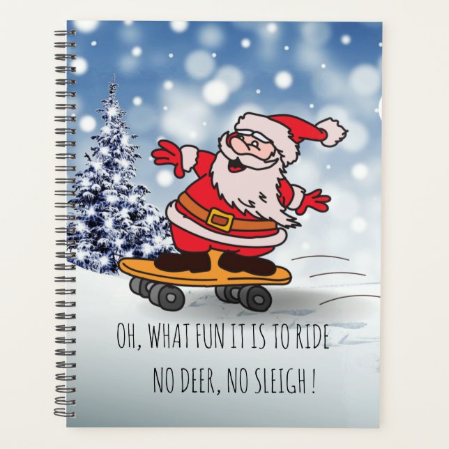 Agenda Papais noeis no skate, surra engraçada no inverno (Frente)