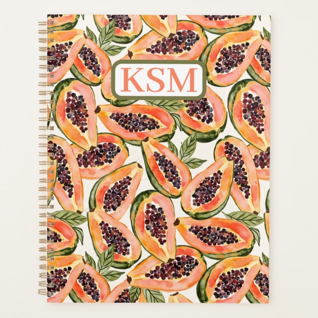 Agenda Papaya Fruta Watercolor (Frente)