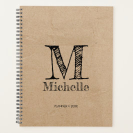 Agenda Papel Castanho Russo Kraft castanho para aspecto m